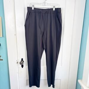 Joie Black Pull On Joggers Tie Waist Ankle Vents Stretchy Large Lounge Comfy